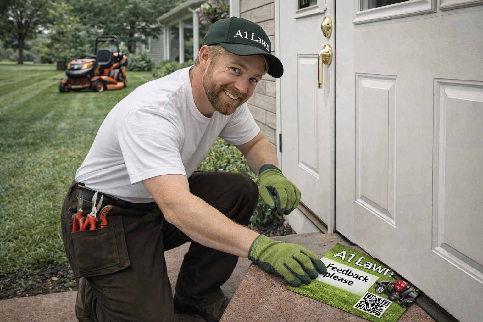 Lawn care feedback delivery in progress