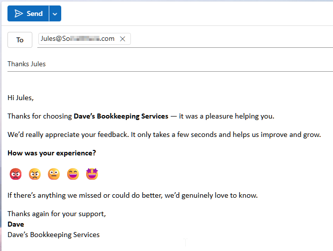 include in email body